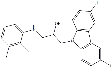 1-(3,6-diiodo-9H-carbazol-9-yl)-3-(2,3-dimethylanilino)-2-propanol 结构式