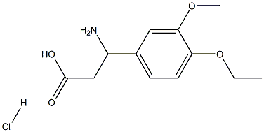 3-amino-3-(4-ethoxy-3-methoxyphenyl)propanoic acid hydrochloride 结构式