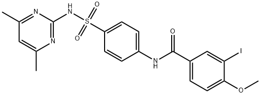 N-(4-{[(4,6-dimethyl-2-pyrimidinyl)amino]sulfonyl}phenyl)-3-iodo-4-methoxybenzamide 结构式