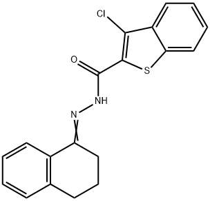 3-chloro-N'-[3,4-dihydro-1(2H)-naphthalenylidene]-1-benzothiophene-2-carbohydrazide 结构式