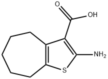 2-氨基-5,6,7,8-四氢-4H-环庚[B]噻吩-3-甲酸 结构式