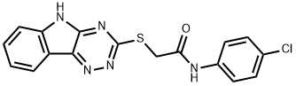 N-(4-chlorophenyl)-2-(5H-[1,2,4]triazino[5,6-b]indol-3-ylsulfanyl)acetamide 结构式
