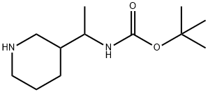叔-丁基 N-[1-(哌啶-3-基)乙基]氨基甲酯 结构式