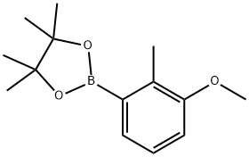 2-(3-甲氧基-2-甲基苯基)-4,4,5,5-四甲基-1,3,2-二氧杂硼烷 结构式
