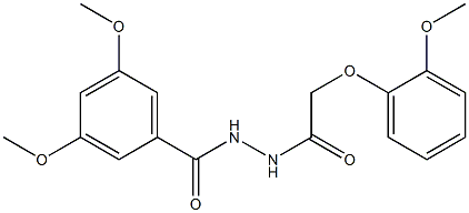 3,5-dimethoxy-N'-[(2-methoxyphenoxy)acetyl]benzohydrazide 结构式