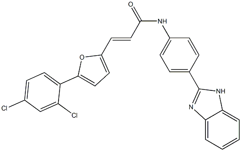 N-[4-(1H-benzimidazol-2-yl)phenyl]-3-[5-(2,4-dichlorophenyl)-2-furyl]acrylamide 结构式