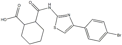 2-({[4-(4-bromophenyl)-1,3-thiazol-2-yl]amino}carbonyl)cyclohexanecarboxylic acid 结构式