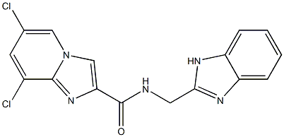 N-(1H-benzimidazol-2-ylmethyl)-6,8-dichloroimidazo[1,2-a]pyridine-2-carboxamide 结构式