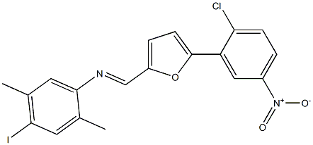 N-{[5-(2-chloro-5-nitrophenyl)-2-furyl]methylene}-4-iodo-2,5-dimethylaniline 结构式