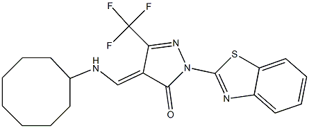 2-(1,3-benzothiazol-2-yl)-4-[(cyclooctylamino)methylene]-5-(trifluoromethyl)-2,4-dihydro-3H-pyrazol-3-one 结构式