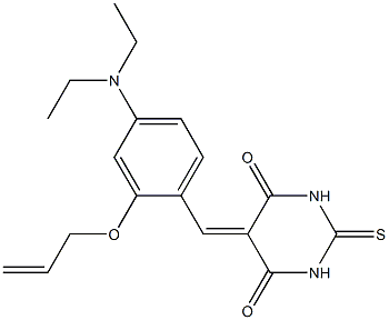 5-[2-(allyloxy)-4-(diethylamino)benzylidene]-2-thioxodihydro-4,6(1H,5H)-pyrimidinedione 结构式