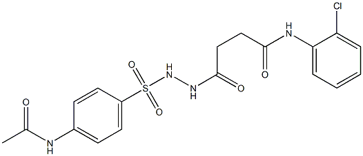 4-(2-{[4-(acetylamino)phenyl]sulfonyl}hydrazino)-N-(2-chlorophenyl)-4-oxobutanamide 结构式