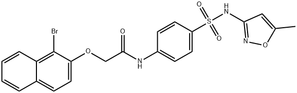 2-[(1-bromo-2-naphthyl)oxy]-N-(4-{[(5-methyl-3-isoxazolyl)amino]sulfonyl}phenyl)acetamide 结构式