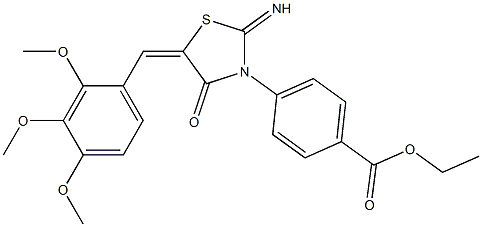 ethyl 4-[2-imino-4-oxo-5-(2,3,4-trimethoxybenzylidene)-1,3-thiazolidin-3-yl]benzoate 结构式