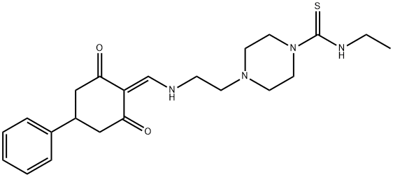 4-(2-{[(2,6-dioxo-4-phenylcyclohexylidene)methyl]amino}ethyl)-N-ethyl-1-piperazinecarbothioamide 结构式