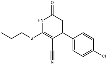 4-(4-chlorophenyl)-6-oxo-2-(propylsulfanyl)-1,4,5,6-tetrahydro-3-pyridinecarbonitrile 结构式