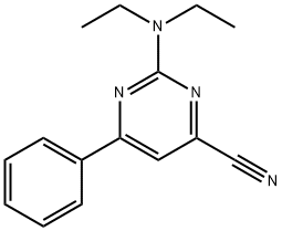 2-(diethylamino)-6-phenylpyrimidine-4-carbonitrile 结构式