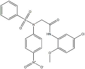 N-[5-chloro-2-(methyloxy)phenyl]-2-[{4-nitrophenyl}(phenylsulfonyl)amino]acetamide 结构式
