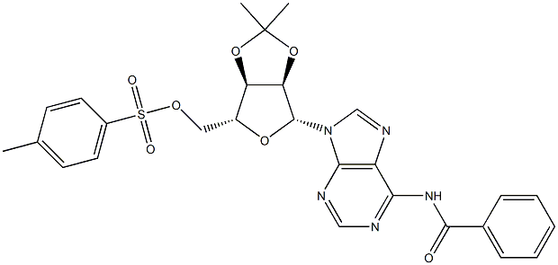 N6-benzoyl-2',3'-O-isopropylidene-5'-O-[(4-methylphenyl)sulfonyl]adenosine 结构式