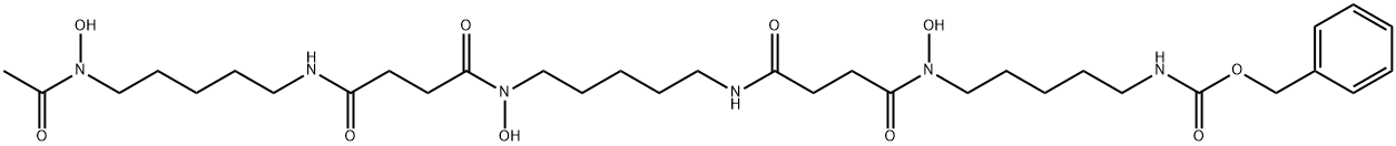 benzyl N-[5-(N-hydroxy-3-{[5-(N-hydroxy-3-{[5-(N-hydroxyacetamido)pentyl]carbamoyl}propanamido)pentyl]carbamoyl}propanamido)pentyl]carbamate 结构式