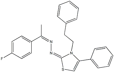 4-phenyl-3-(2-phenylethyl)-1,3-thiazol-2(3H)-one [1-(4-fluorophenyl)ethylidene]hydrazone 结构式