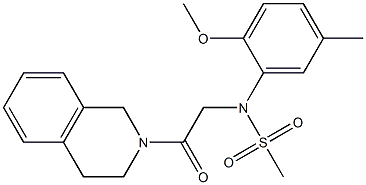 N-[2-(3,4-dihydroisoquinolin-2(1H)-yl)-2-oxoethyl]-N-(2-methoxy-5-methylphenyl)methanesulfonamide 结构式