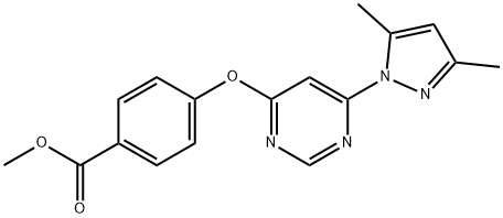 Methyl 4-((6-(3,5-dimethyl-1H-pyrazol-1-yl)pyrimidin-4-yl)oxy)benzoate 结构式