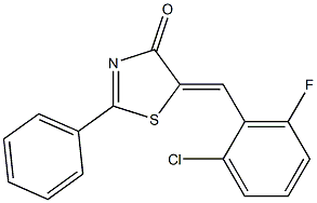 5-(2-chloro-6-fluorobenzylidene)-2-phenyl-1,3-thiazol-4(5H)-one 结构式