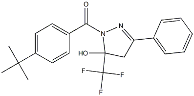 1-(4-tert-butylbenzoyl)-3-phenyl-5-(trifluoromethyl)-4,5-dihydro-1H-pyrazol-5-ol 结构式
