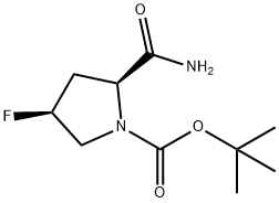 (2S,4S)-2-氨基甲酰基-4-氟吡咯烷-1-羧酸叔丁酯 结构式