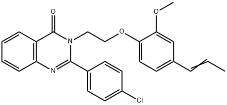 2-(4-chlorophenyl)-3-{2-[2-methoxy-4-(1-propenyl)phenoxy]ethyl}-4(3H)-quinazolinone 结构式