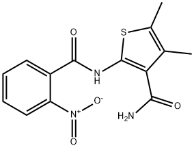 4,5-dimethyl-2-[(2-nitrobenzoyl)amino]-3-thiophenecarboxamide 结构式