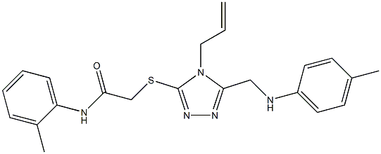 2-{[4-allyl-5-(4-toluidinomethyl)-4H-1,2,4-triazol-3-yl]sulfanyl}-N-(2-methylphenyl)acetamide 结构式