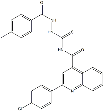 2-(4-chlorophenyl)-N-{[2-(4-methylbenzoyl)hydrazino]carbothioyl}-4-quinolinecarboxamide 结构式