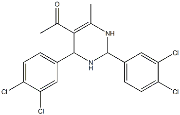 1-[2,4-bis(3,4-dichlorophenyl)-6-methyl-1,2,3,4-tetrahydro-5-pyrimidinyl]ethanone 结构式