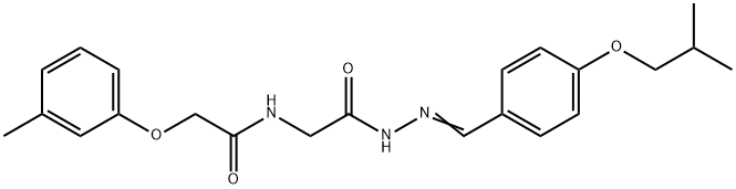 N-{2-[2-(4-isobutoxybenzylidene)hydrazino]-2-oxoethyl}-2-(3-methylphenoxy)acetamide 结构式