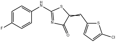 5-[(5-chloro-2-thienyl)methylene]-2-[(4-fluorophenyl)imino]-1,3-thiazolidin-4-one 结构式
