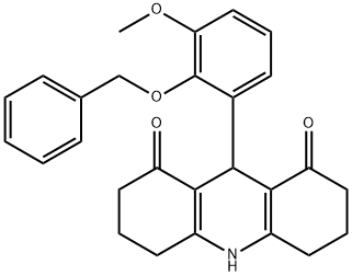 9-[2-(benzyloxy)-3-methoxyphenyl]-3,4,6,7,9,10-hexahydroacridine-1,8(2H,5H)-dione 结构式