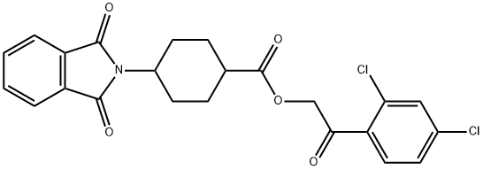 2-(2,4-dichlorophenyl)-2-oxoethyl 4-(1,3-dioxo-1,3-dihydro-2H-isoindol-2-yl)cyclohexanecarboxylate 结构式