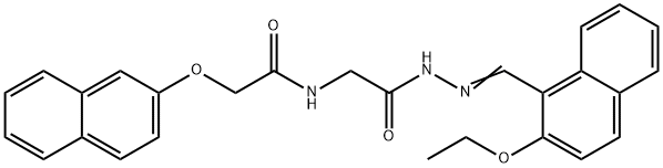 N-(2-{2-[(2-ethoxy-1-naphthyl)methylene]hydrazino}-2-oxoethyl)-2-(2-naphthyloxy)acetamide 结构式