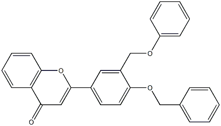 2-[4-(benzyloxy)-3-(phenoxymethyl)phenyl]-4H-chromen-4-one 结构式