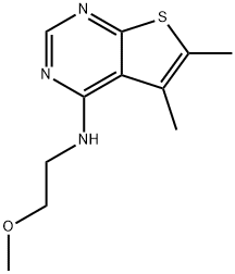 N-(2-methoxyethyl)-5,6-dimethylthieno[2,3-d]pyrimidin-4-amine 结构式