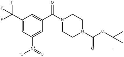 tert-butyl 4-(3-nitro-5-(trifluoromethyl)benzoyl)piperazine-1-carboxylate 结构式