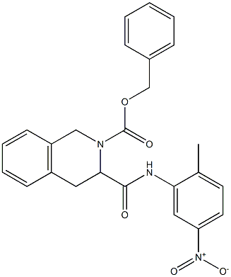 phenylmethyl 3-[({5-nitro-2-methylphenyl}amino)carbonyl]-3,4-dihydroisoquinoline-2(1H)-carboxylate 结构式