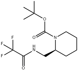 1-Piperidinecarboxylic acid, 2-[[(trifluoroacetyl)amino]methyl]-, 1,1-dimethylethyl ester, (2S)- 结构式