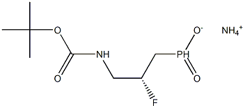 Carbamic acid, [(2R)-2-fluoro-3-(hydroxyphosphinyl)propyl]-, 1,1-dimethylethyl ester, monoammonium salt 结构式