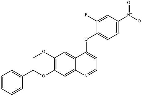 7-苄氧基-4-(2-氟-4-硝基苯氧基)-6-甲氧基奎琳 结构式