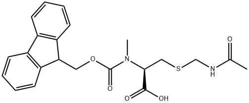 (2R)-3-(acetamidomethylsulfanyl)-2-[9H-fluoren-9-ylmethoxycarbonyl(methyl)amino]propanoic acid 结构式