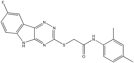 N-(2,4-dimethylphenyl)-2-[(8-fluoro-5H-[1,2,4]triazino[5,6-b]indol-3-yl)sulfanyl]acetamide 结构式