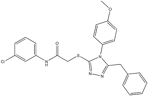 2-{[5-benzyl-4-(4-methoxyphenyl)-4H-1,2,4-triazol-3-yl]sulfanyl}-N-(3-chlorophenyl)acetamide 结构式